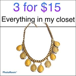 3 for $15 Yellow Drop Down Vintage Necklace